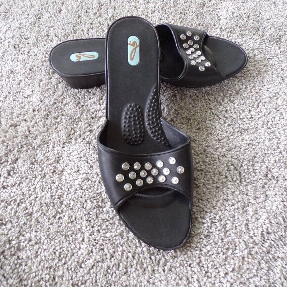 OKa B made in usa black slides L - Picture 2 of 8